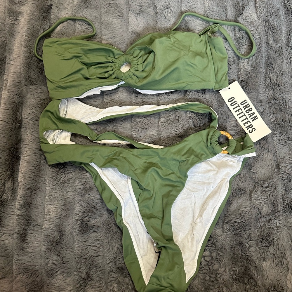 Urban Outfitters Olive Green One-Piece Swim